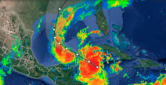 mapa-huracán-Delta-y-trayectoria